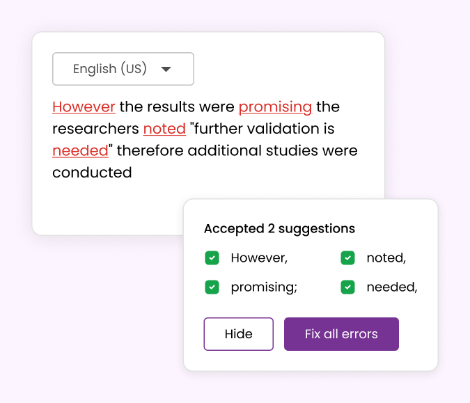 Punctuation check in seconds